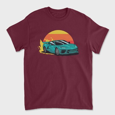 Racecar Retro Sunset, Tricou Barbati (Unisex)