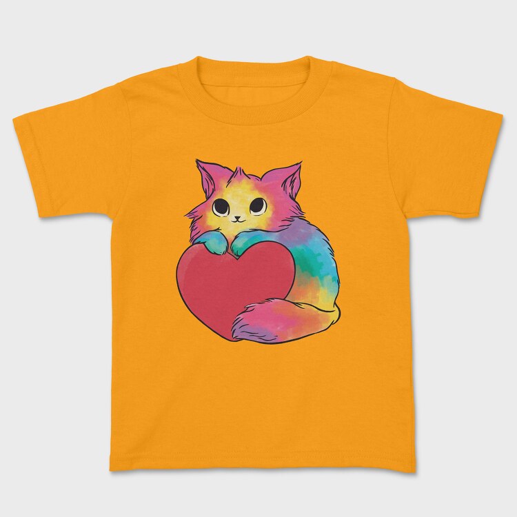 Rainbow Cat Heart, Tricou Copii