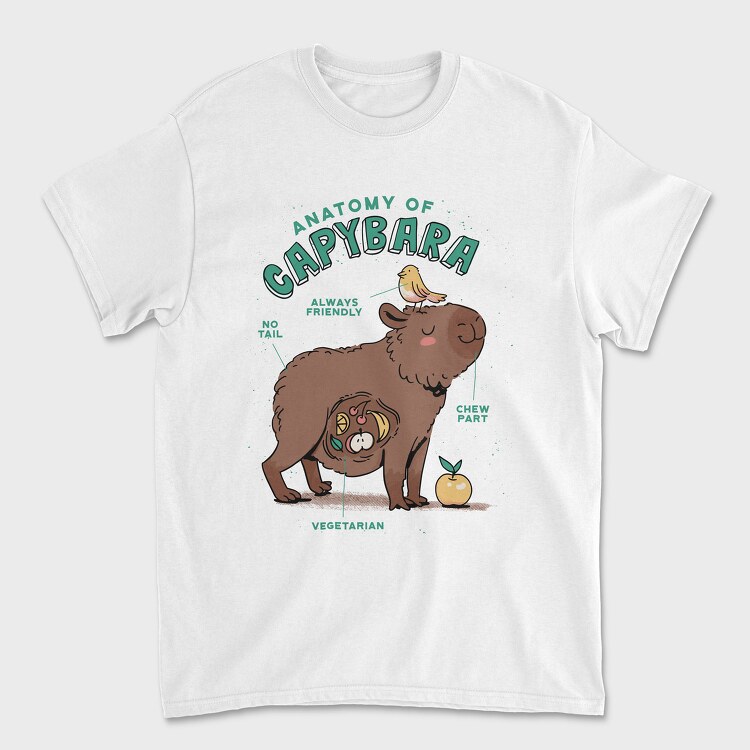 Cute Capybara Anatomy, Tricou Barbati (Unisex)