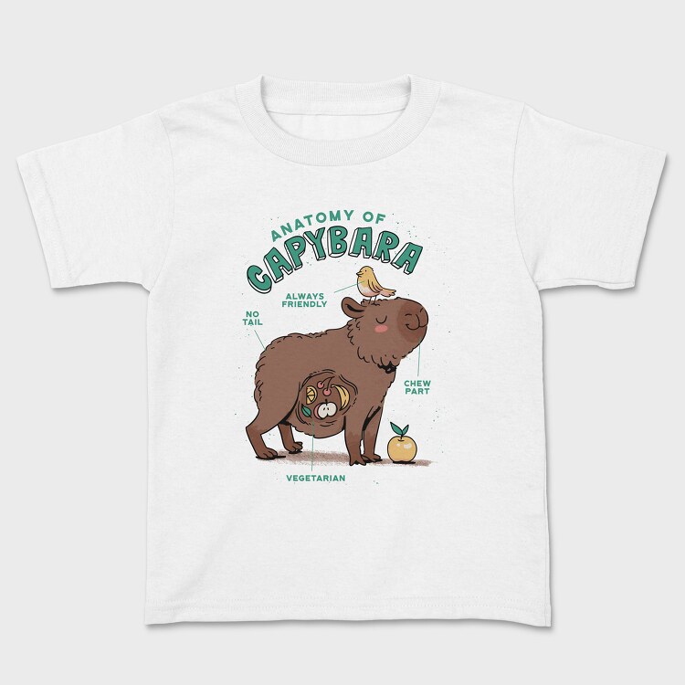 Cute Capybara Anatomy, Tricou Copii