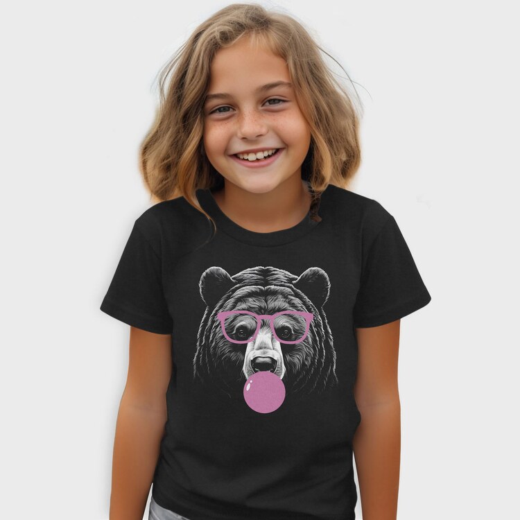 Bear Monochrome Bubblegum, Tricou Copii