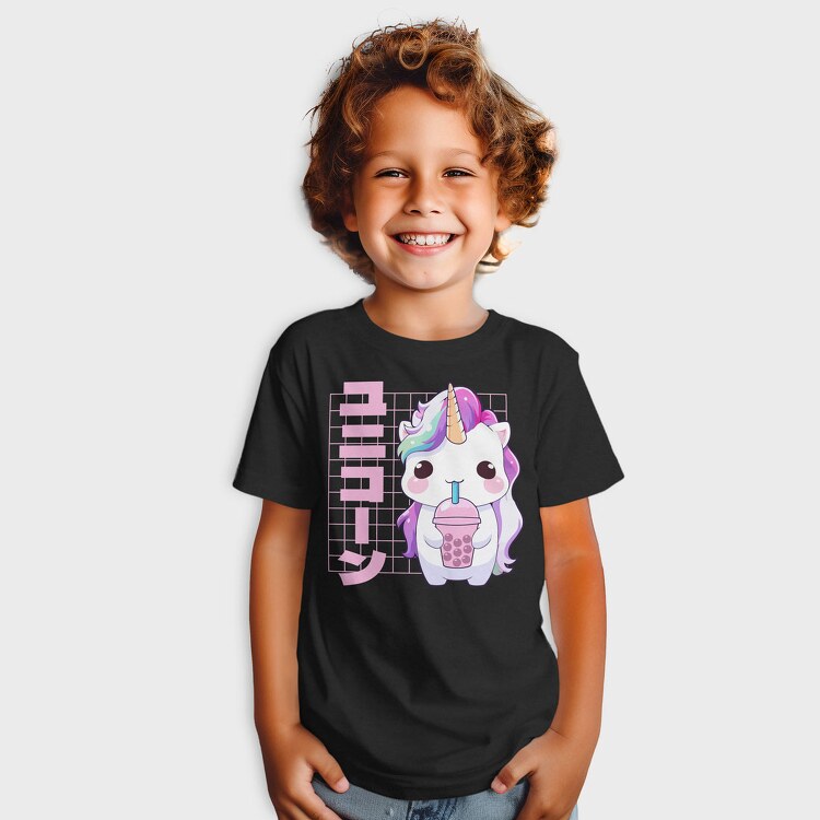Unicorn Cute Boba Tea, Tricou Copii