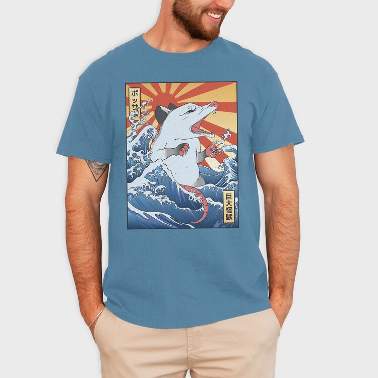 Wave Possum Japanese, Tricou Barbati (Unisex)