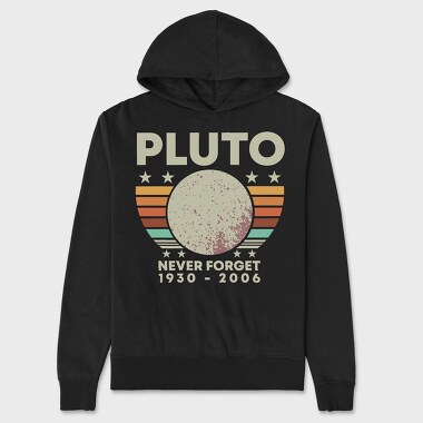 Never Forget Pluto, Hanorac Oversize Barbati (Unisex)