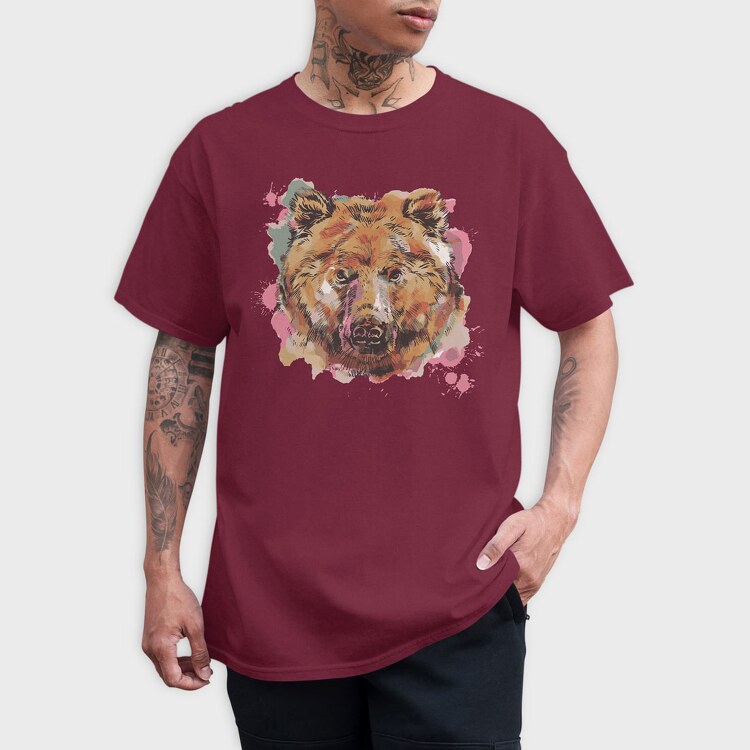 Bear Watercolor, Tricou Barbati (Unisex)