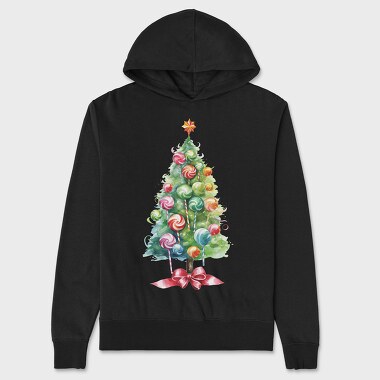 Candy Christmas Tree, Hanorac Oversize Barbati (Unisex)