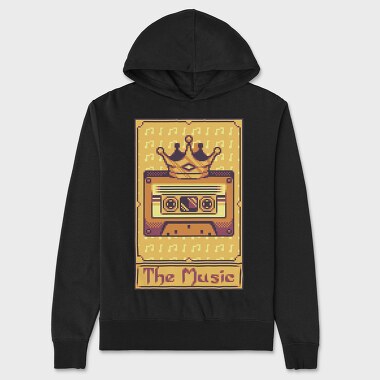 Pixelart Tarot Card the Music, Hanorac Oversize Barbati (Unisex)