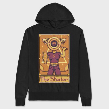 Pixelart Tarot Card the Skater, Hanorac Oversize Barbati (Unisex)