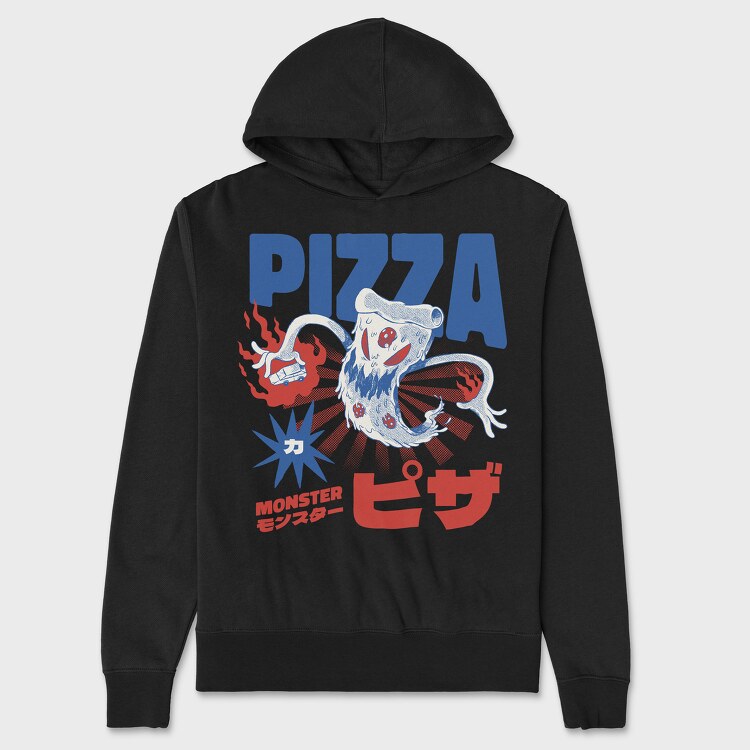 Pizza Monster, Hanorac Oversize Barbati (Unisex)