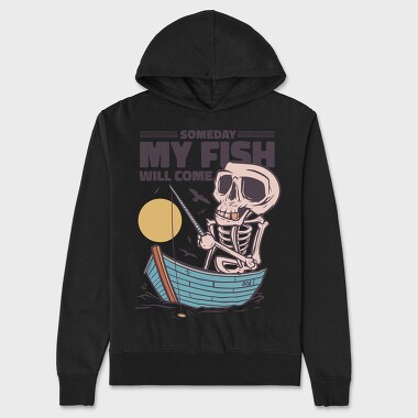 Skeleton Fishing, Hanorac Oversize Barbati (Unisex)