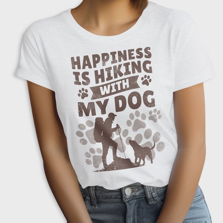 hiking with my dog mono, Tricou Femei