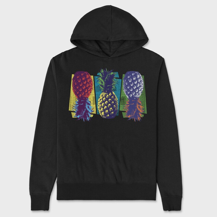 Pop Art Pineapple, Hanorac Oversize Barbati (Unisex)