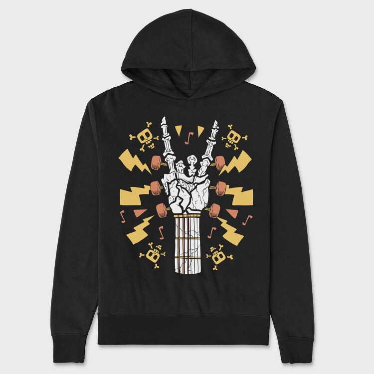 Skeleton Hand Guitar, Hanorac Oversize Barbati (Unisex)