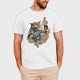 Cat Escaping With Fish, Tricou Barbati (Unisex)