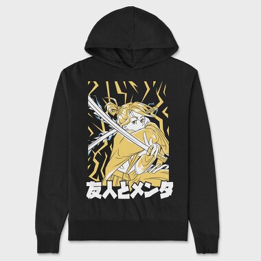 Samurai Girl Yellow, Hanorac Oversize Barbati (Unisex)