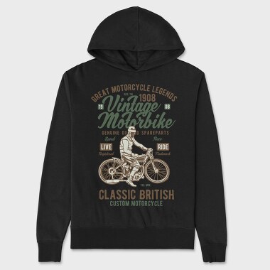 Vintage Motorbike, Hanorac Oversize Barbati (Unisex)