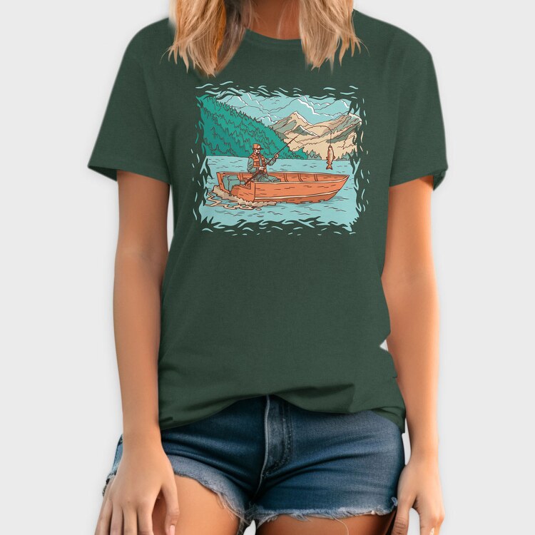 Fisherman Boat, Tricou Barbati (Unisex)
