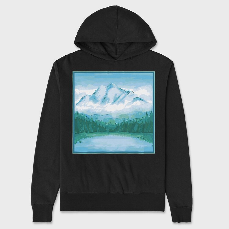 Mountain Painting, Hanorac Oversize Barbati (Unisex)