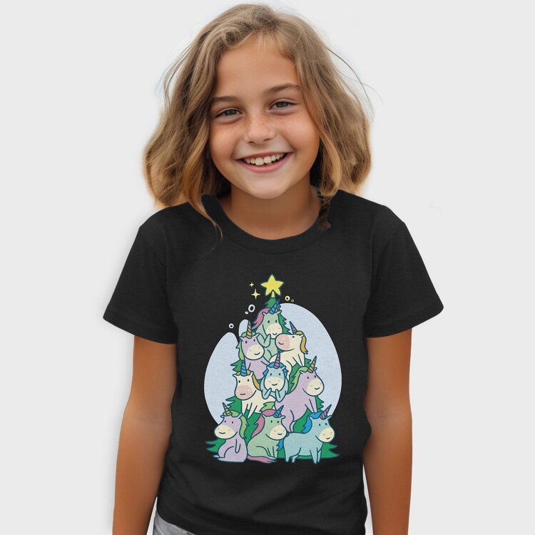Unicorn Christmas Tree, Tricou Copii