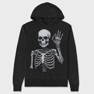 Skeleton Ok Sign, Hanorac Oversize Barbati (Unisex)