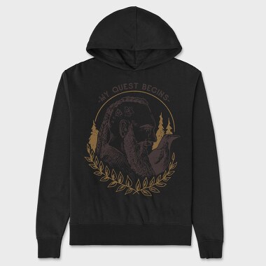 My Quest Begins Viking, Hanorac Oversize Barbati (Unisex)