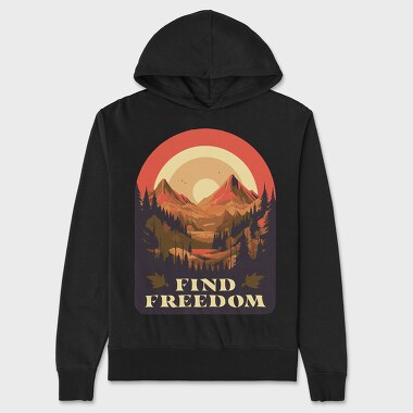 Mountain Sun Find Freedom, Hanorac Oversize Barbati (Unisex)