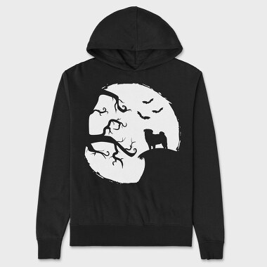 Pug Halloween, Hanorac Oversize Barbati (Unisex)