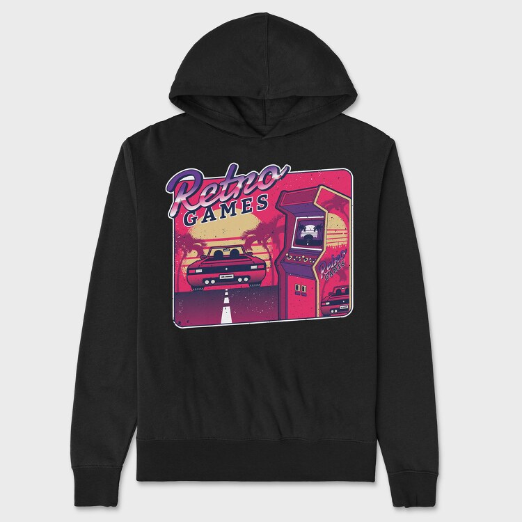 Retro Games Car, Hanorac Oversize Barbati (Unisex)