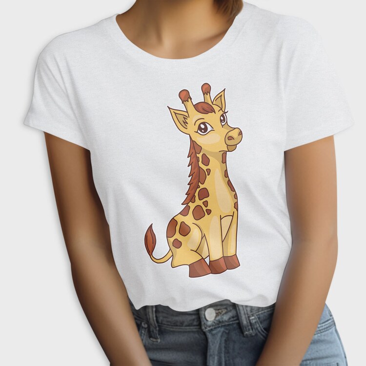 Cute Giraffe Cartoon, Tricou Femei
