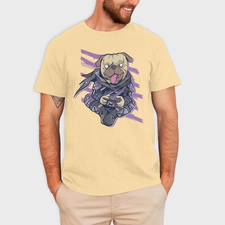 Pug Gamer Ninja, Tricou Barbati (Unisex)