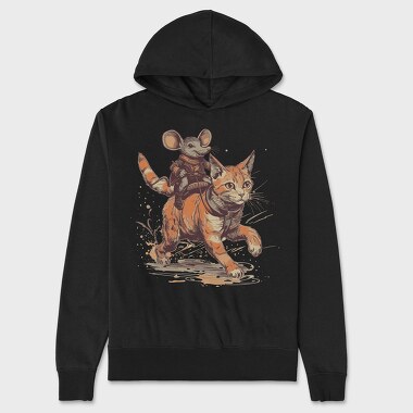 Mouse Cowboy Cat, Hanorac Oversize Barbati (Unisex)