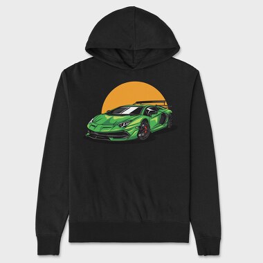 Lambo Sunset, Hanorac Oversize Barbati (Unisex)