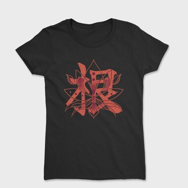 Lotus Flower Red Character Japanese, Tricou Femei