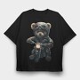 Biker Teddy Bear, Tricou Oversize Barbati (Unisex)