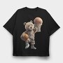 Teddy Bear Basket, Tricou Oversize Barbati (Unisex)