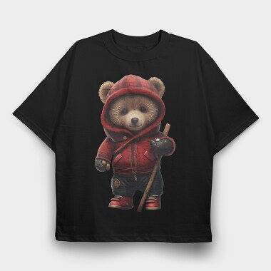 Teddy Bear Stick, Tricou Oversize Barbati (Unisex)