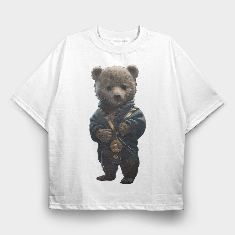 Teddy Medal, Tricou Oversize Barbati (Unisex)