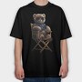 Teddy Bear on Chair, Tricou Oversize Barbati (Unisex)