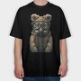 Gas Mask Teddy, Tricou Oversize Barbati (Unisex)