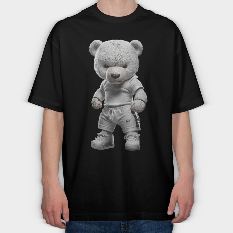 Athlete Teddy Bear, Tricou Oversize Barbati (Unisex)