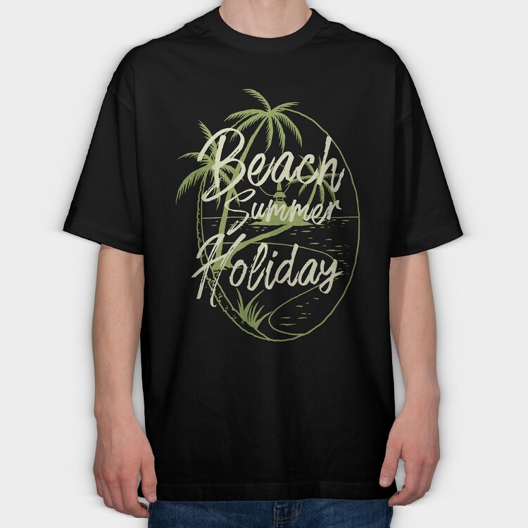 Beach Island, Tricou Oversize Barbati (Unisex)