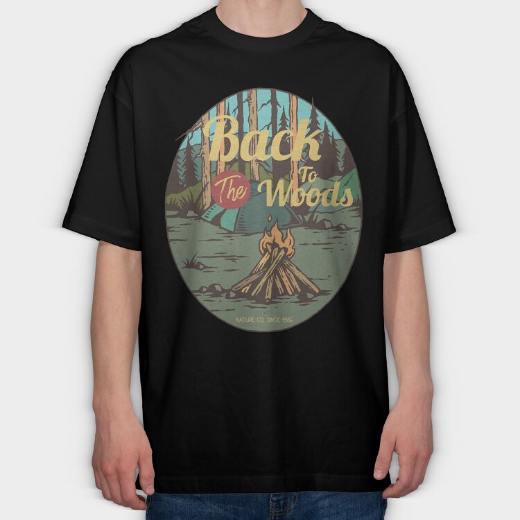 Camp Fire, Tricou Oversize Barbati (Unisex)