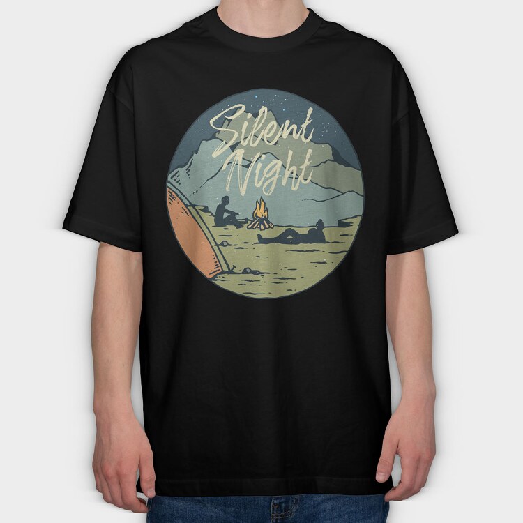 Camp Silent Night, Tricou Oversize Barbati (Unisex)
