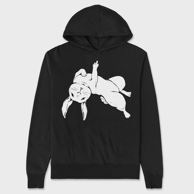 Rabbit Middle Finger, Hanorac Oversize Barbati (Unisex)