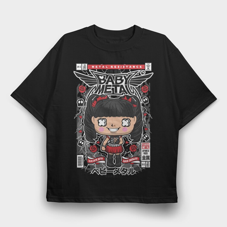 Baby Metal, Tricou Oversize Barbati (Unisex)
