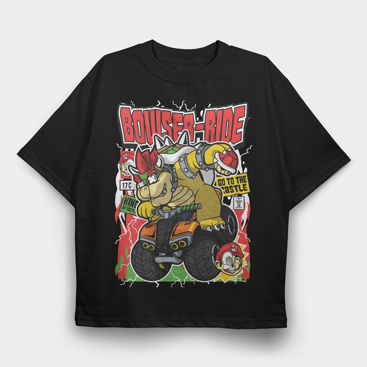 Bowser Ride, Tricou Oversize Barbati (Unisex)