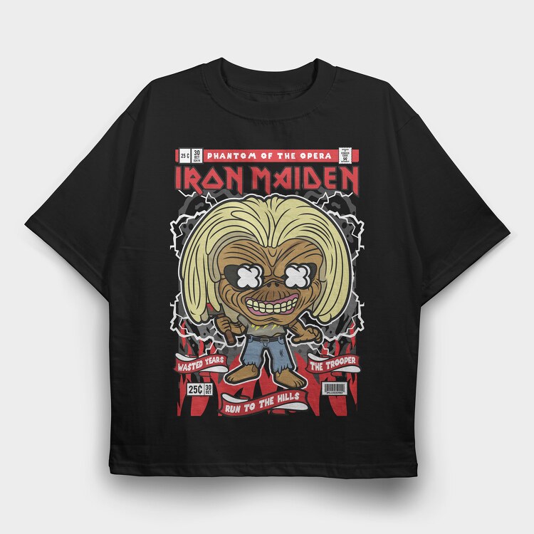 Iron Maiden Killer Eddie, Tricou Oversize Barbati (Unisex)