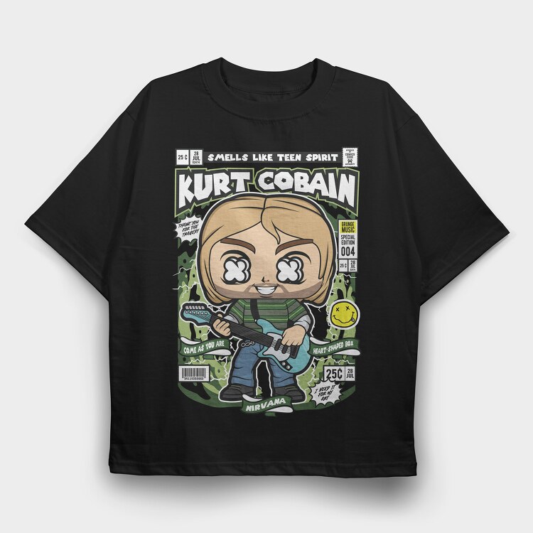 Kurt Cobain, Tricou Oversize Barbati (Unisex)