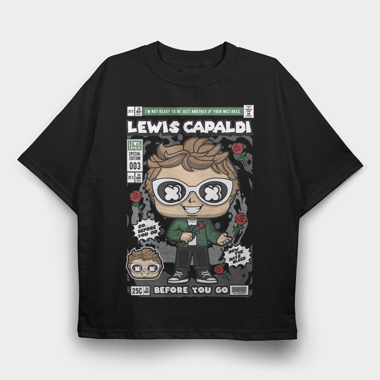 Lewis Capaldi, Tricou Oversize Barbati (Unisex)