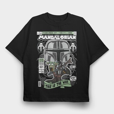 Mandalorian, Tricou Oversize Barbati (Unisex)